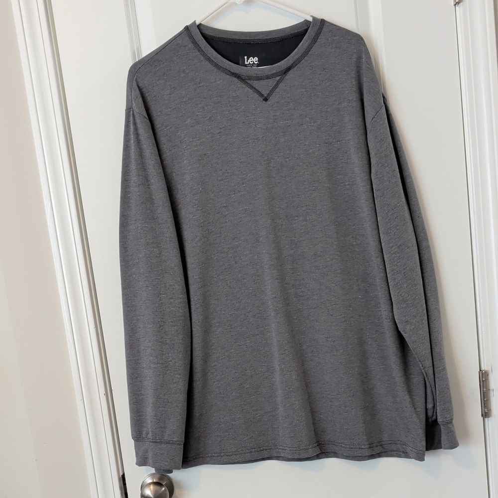 Lee Men's Charcoal Long Sleeve Tee